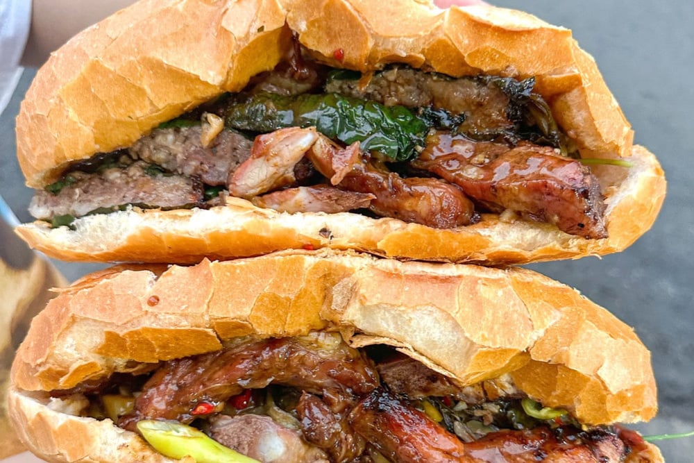 The must-try is the crispy grilled cartilage rib banh mi, paired with pickled mustard greens for a uniquely bold flavor